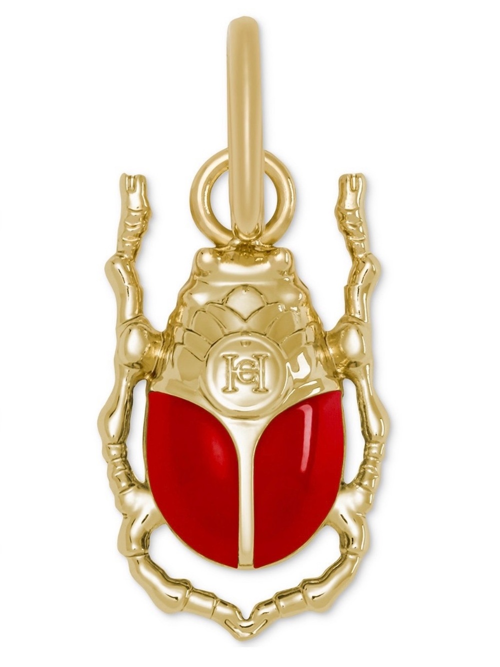 Carolina Herrera Beetle Charm Accessory Gold Red Enamel - BNIB